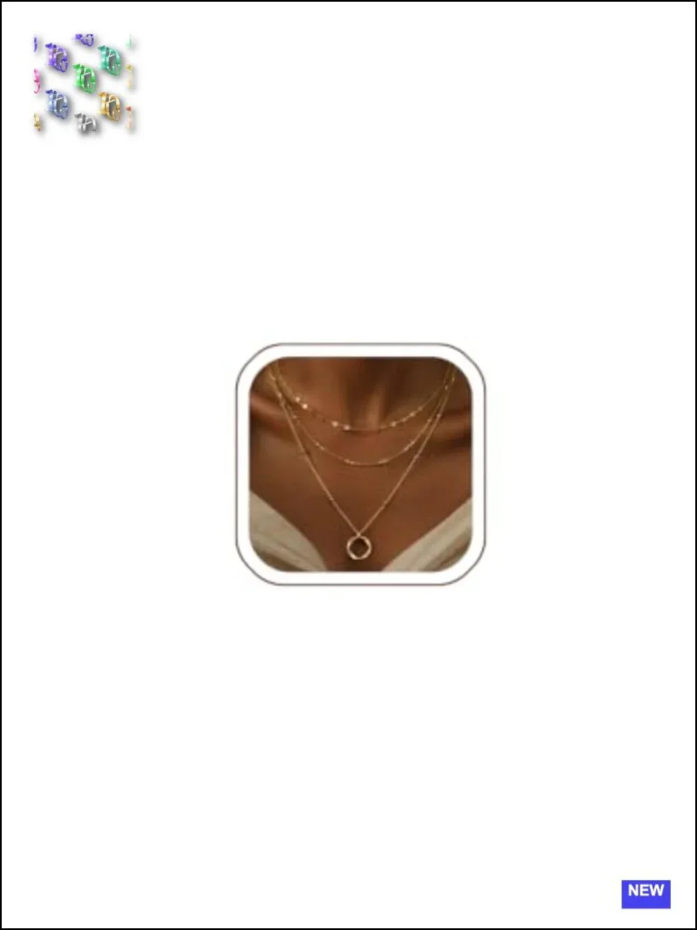 3 Pcs 14K Gold Plated Layered Necklace Stack Set for Women Pendant